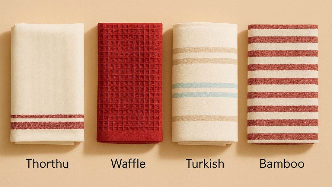 Non-Terry Cotton Towels Explained: Kerala Thorthu vs Turkish vs Waffle vs Bamboo