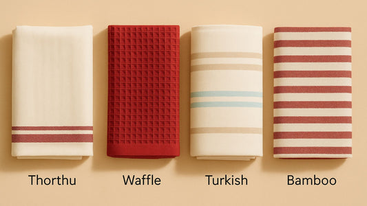 Non-Terry Cotton Towels Explained: Kerala Thorthu vs Turkish vs Waffle vs Bamboo