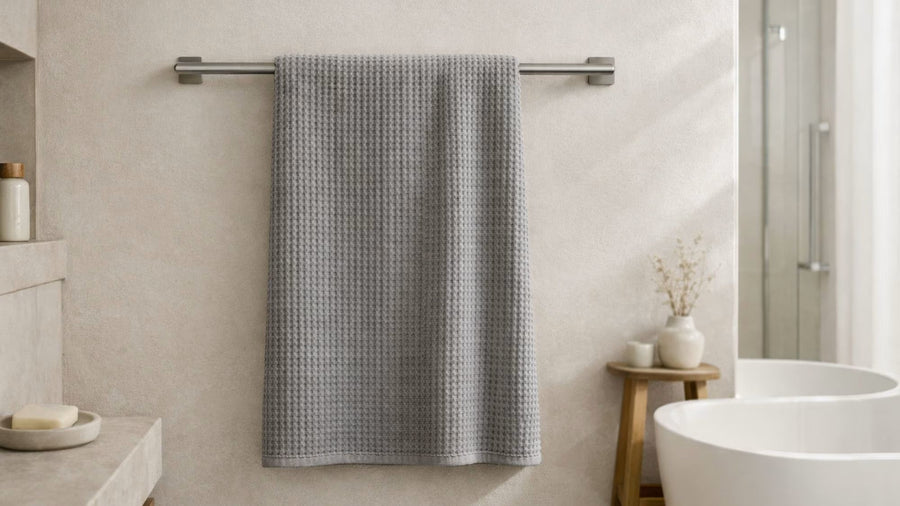 70×140 cm (27×54 in) Waffle Bath Towel: Is This “Large Size” for Indian Homes?