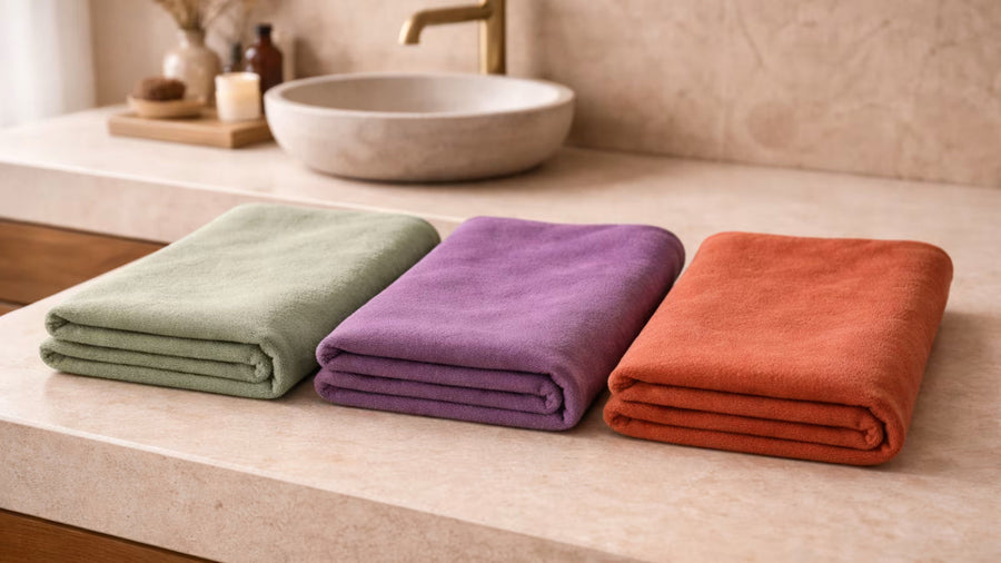 Which Bamboo Towel Color Looks Best in Your Bathroom? Sage Green vs Orchid Purple vs Terracotta