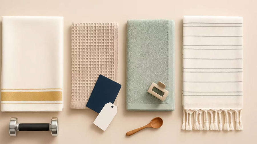 Kerala thorthu, waffle weave, bamboo and flat weave lightweight cotton towels for gym, travel